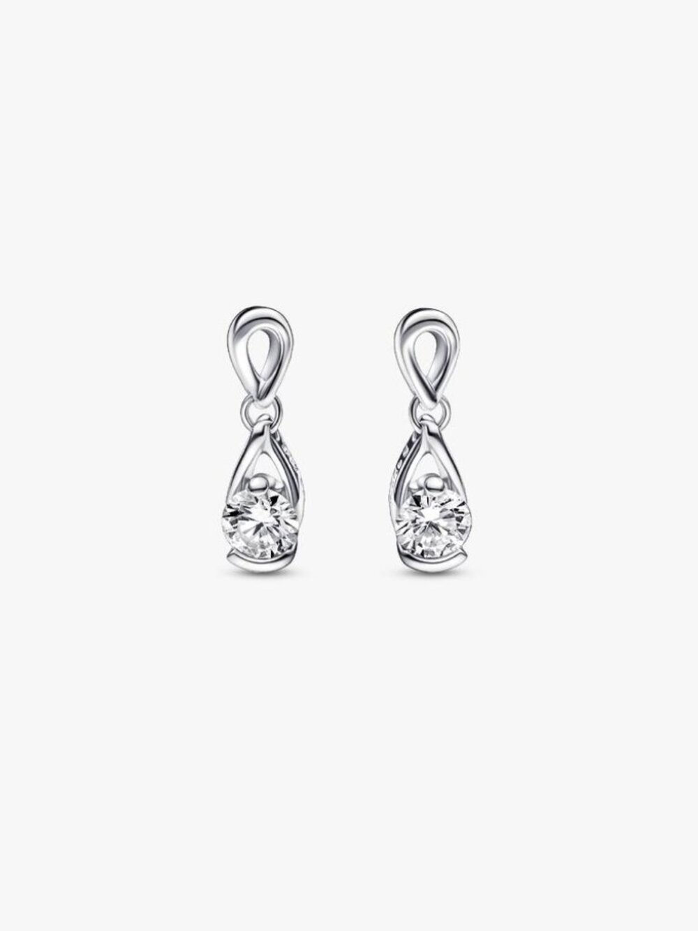 Pandora Infinite Sterling Silver Lab-grown Diamond Drop Earrings